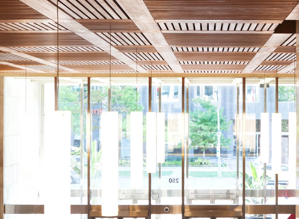 Lighting in a modern office space